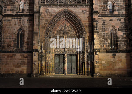 St. Lawrence church in Nurnberg by night Stock Photo