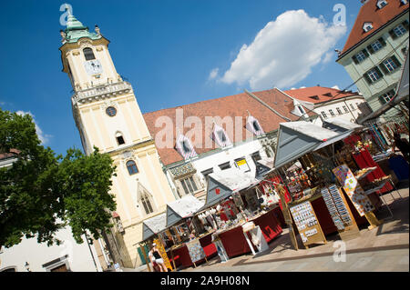 Bratislava, Hlavné námestie, Altes Rathaus - Bratislava, Hlavné námestie, Old Town Hall Stock Photo