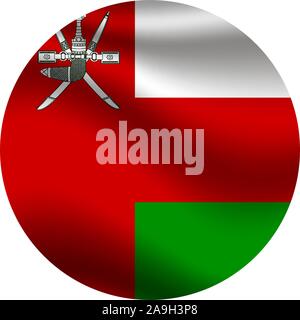 Beautiful national flag of Sultanate of Oman. original colors and proportion. Simply vector illustration eps10, from countries flag set. Stock Vector