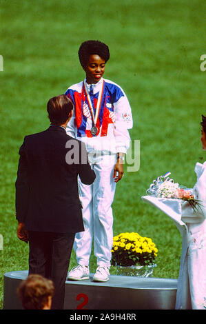 Evelyn Ashford (USA) competing at the 1988 Olympoic Summer Games. Stock Photo