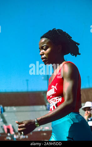 Evelyn Ashford (USA) competing at the 1984 US OLympic Team Trials Stock Photo