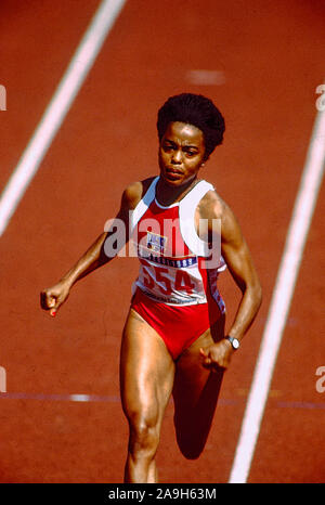 Evelyn Ashford (USA) competing at the 1988 Olympoic Summer Games. Stock Photo