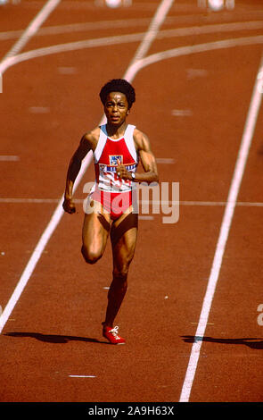 Evelyn Ashford (USA) competing at the 1988 Olympoic Summer Games. Stock Photo