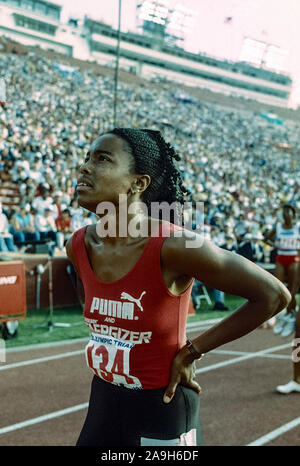 Evelyn Ashford (USA) competing at the 1984 US OLympic Team Trials Stock Photo