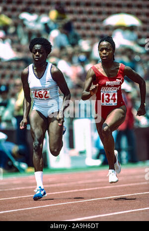 Evelyn Ashford (USA) competing at the 1984 US OLympic Team Trials Stock Photo