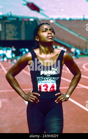 Evelyn Ashford (USA) competing at the 1984 US OLympic Team Trials Stock Photo