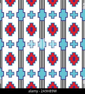 Seamless ceramic tiles vector pattern,ethnic illustration, Traditional, folk background. Stock Vector