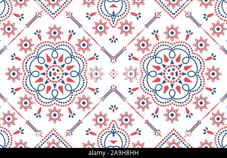 Traditional seamless pattern. Colorful Ethnic, oriental background. - Vector Stock Vector