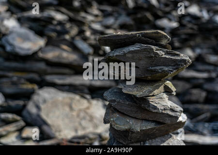 rock formations on rheinsteig hiking trail in the middle rhine valley, germany Stock Photo