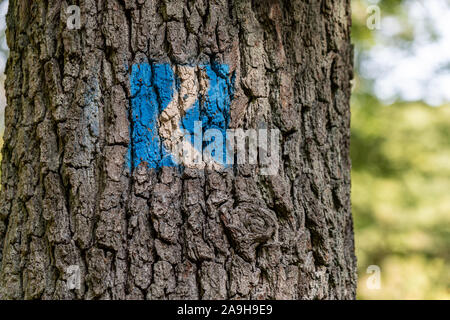 symbol of rheinsteig hiking trail in the middle rhine valley, germany Stock Photo