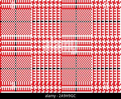 Seamless goose foot pattern,red background,geometric shapes. - vector Stock Vector