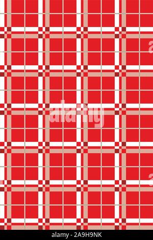 Plaid pattern. Template for clothing fabrics. Red Lumberjack. Seamless tartan flannel shirt print. Christmas decorative background - Vector Stock Vector