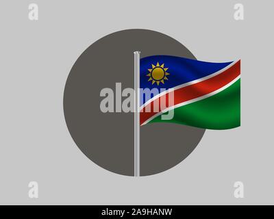 National flag of Republic of Namibia. original colors and proportion. Simply vector illustration eps10, from countries flag set. Stock Vector