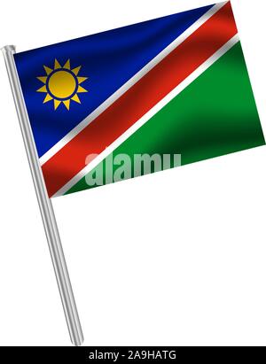 National flag of Republic of Namibia. original colors and proportion. Simply vector illustration eps10, from countries flag set. Stock Vector