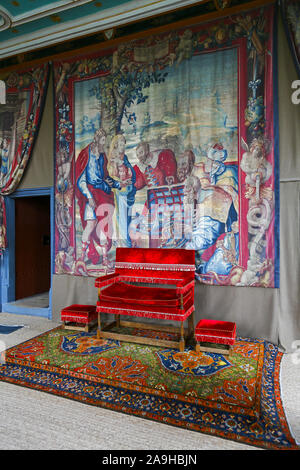 Inside the Star Chamber at The Little Castle at Bolsover Castle, Derbyshire, England, UK Stock Photo