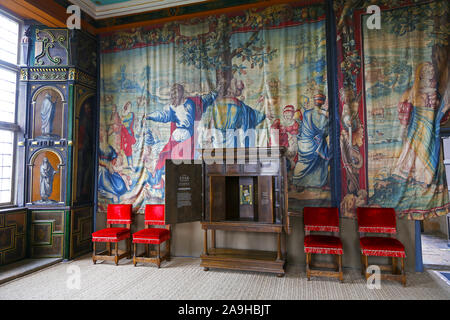 Inside the Star Chamber at The Little Castle at Bolsover Castle, Derbyshire, England, UK Stock Photo