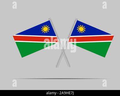 National flag of Republic of Namibia. original colors and proportion. Simply vector illustration eps10, from countries flag set. Stock Vector