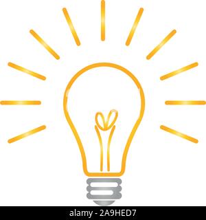 Lamp, electrician, idea, logo Stock Vector