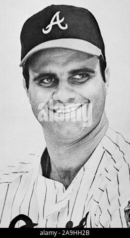 Joe Torre of the Atlanta Braves poses for an action portrait
