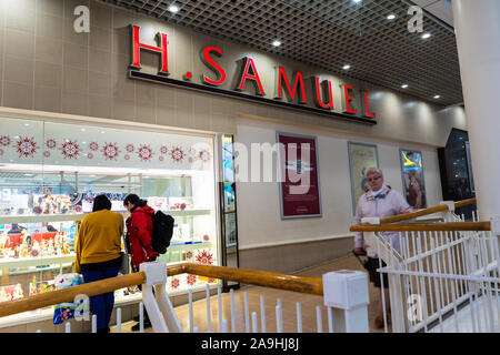 The H Samuel jewellery shop, store on the high street of Hanley, Intu Potteries shopping precinct, centre, H Samuel is a mass-market jewellery chain Stock Photo