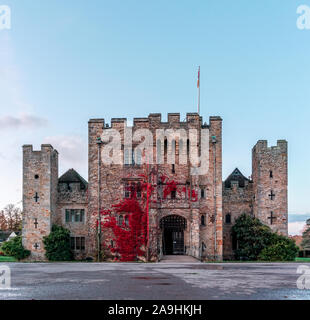 Hever, Kent, United Kingdom, November 10th: Frontal view of Hever Castle;s facade before sunset Stock Photo