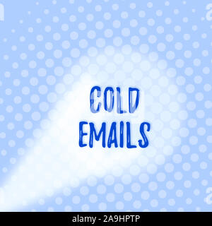 Text sign showing Cold Emails. Business photo text unsolicited email sent to a receiver without prior contact Grey Tiny Circles Getting Smaller it Fad Stock Photo