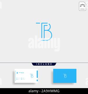 Letter TB BT T B Logo Design Simple Vector Stock Vector