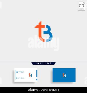 Letter TB BT T B Logo Design Simple Vector Stock Vector