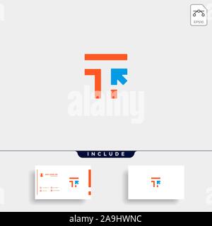 Initial T Click Pointer Logo Template Vector Stock Vector