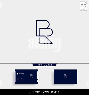 Letter BR RB R B Logo Design Simple Vector Stock Vector