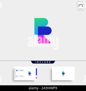 Letter BR RB R B Logo Design Simple Vector Stock Vector