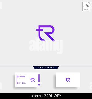 Letter TR RT R T Logo Design Simple Vector Stock Vector