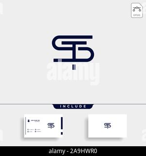 Letter ST TS S T Logo Design Simple Vector Stock Vector