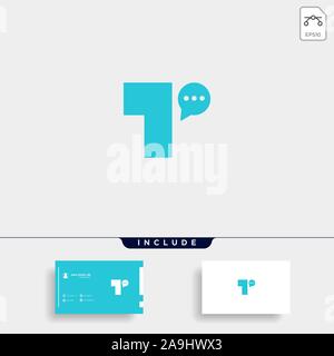 Letter T Chat Logo Template Vector Design Stock Vector