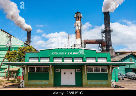 Pu‘unene Sugar Museum & Mill, Meat Market Stock Photo