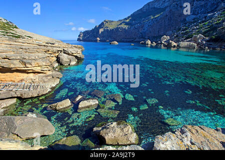 Cala Figuera, beautiful bay at Cape Formentor, Mallorca, Balearic islands, Spain Stock Photo