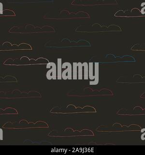 Seamless Pattern with Clouds. Scandinavian Style. Vector Illustration Stock Vector