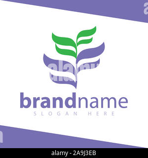 letter abstract to tree leaf logo vector stock template Stock Photo