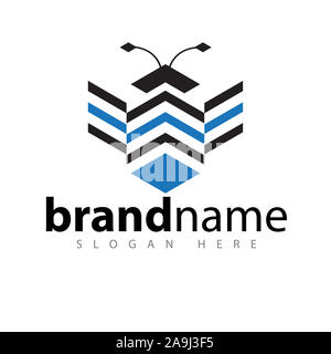 square bee abstract logo vector stock template Stock Photo