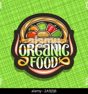 Logo design with words organic farm illustration Stock Vector Image ...