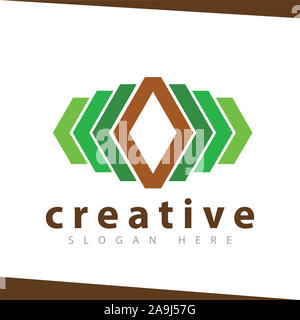 Abstract Hexagonal logo vector Stock Photo