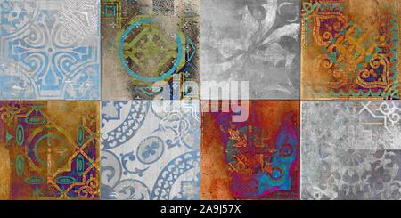 abstract patterns and textile geometric patterns Stock Photo