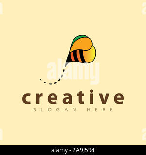bee tail fly logo vector Stock Photo