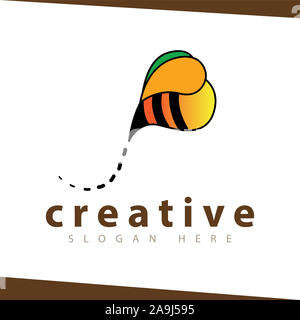 bee tail fly logo vector Stock Photo