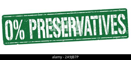 0% preservatives sign or stamp on white background, vector illustration Stock Vector