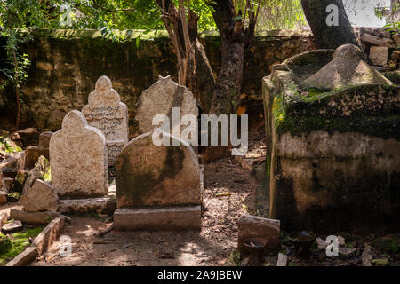 Ethiopia, East Hararghe, Harar, Harar Jugol, Old Walled City, Sufi Moslem Mosque, historic graves Stock Photo