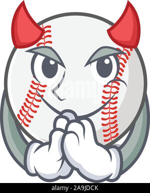 Character isolated baseball with a devil cute Stock Vector