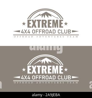 Vintage extreme logo or label template with mountain symbol. Isolated Vector illustration. Stock Vector