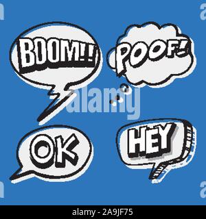 Expression words design for four words illustration Stock Vector