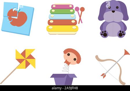 bundle of baby toys set icons Stock Vector